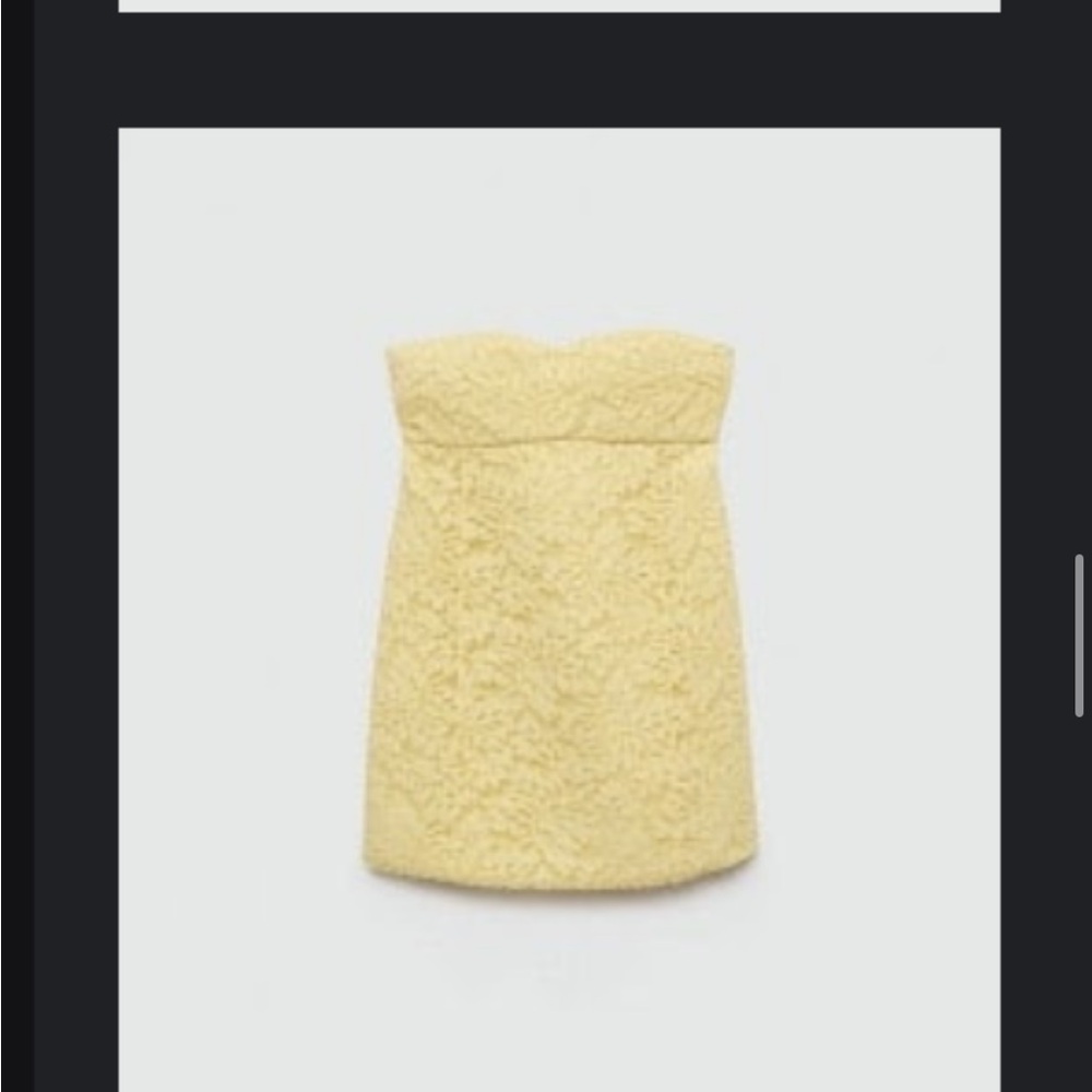 Mango Yellow Strapless Dress